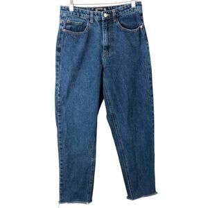 Pretty Little Thing Women's Mom High-Rise Frayed Hem Jeans Size 4